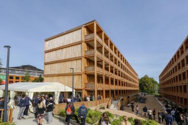 Logements temporaires pour migrants - Parc Rigot (Acau Architecture, Genève, 2019)