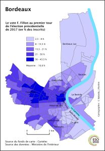 Vote Fillon au 1er tour de l'élection présidentielle de 2017 à Bordeaux
